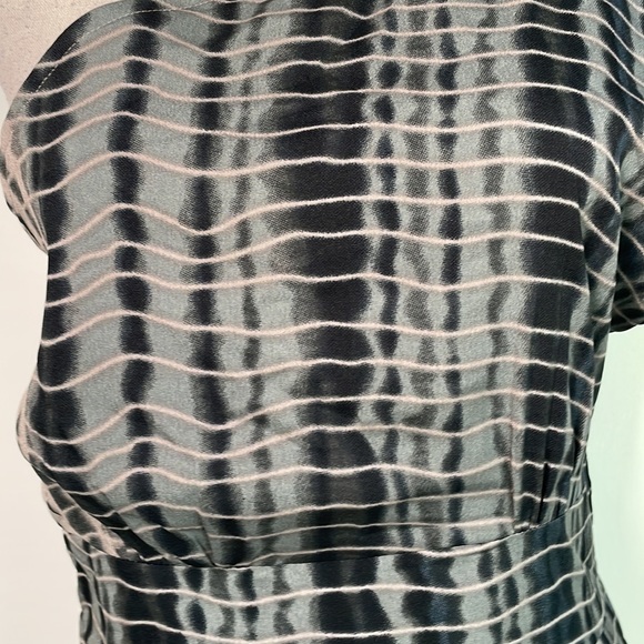 Walter Baker Black Grey Tie Dye One Shoulder Asymmetrical Dress S - Picture 4 of 11